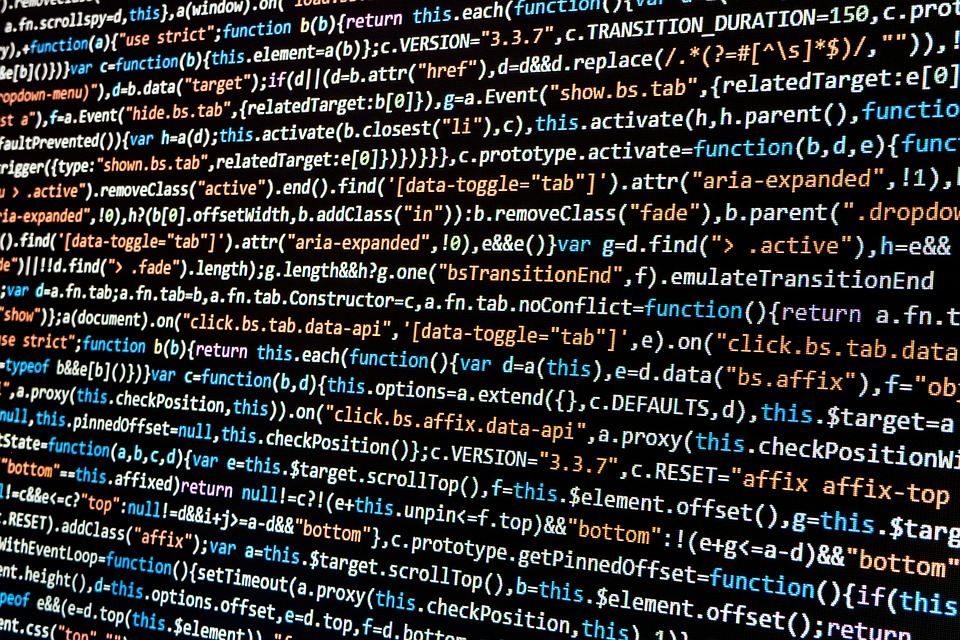 Code displayed on a computer monitor