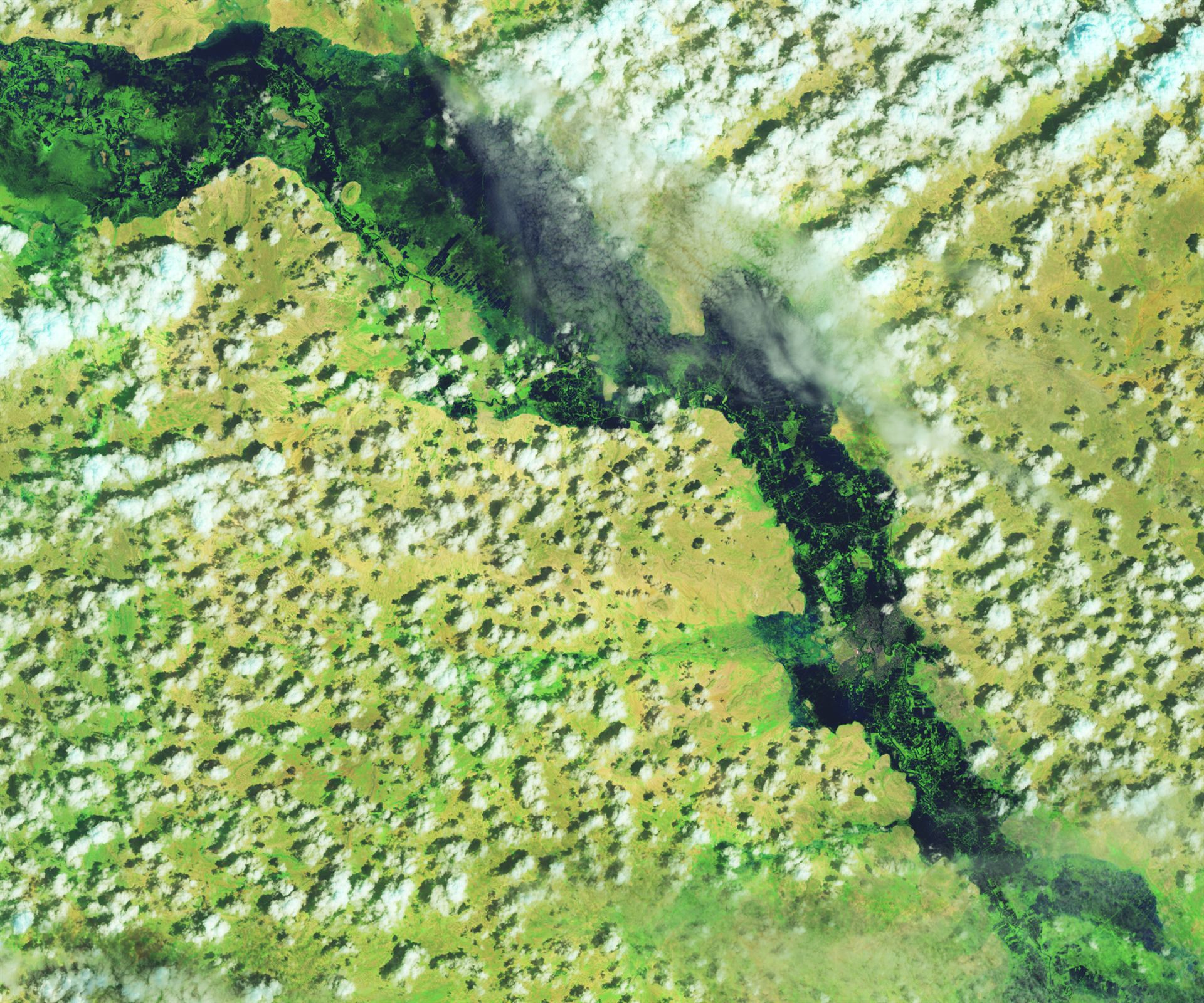 Landsat false-colour image of flooding in Somalia, East Africa, November 2023